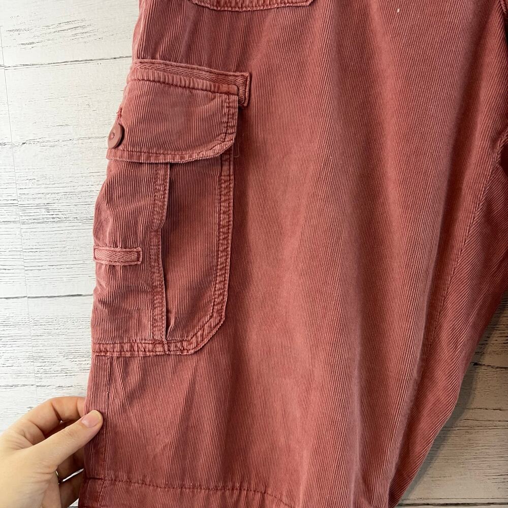 American Eagle NWT Super High Rise Baggy Jogger Pink‎ Corduroy Cargo Size 12 - Picture 6 of 11